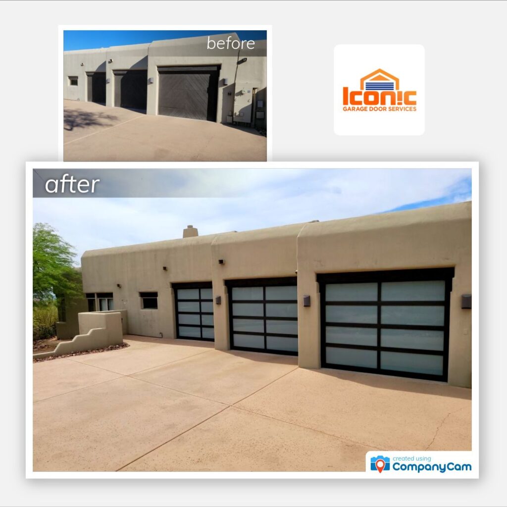 Black Frame Glass Garage Doors