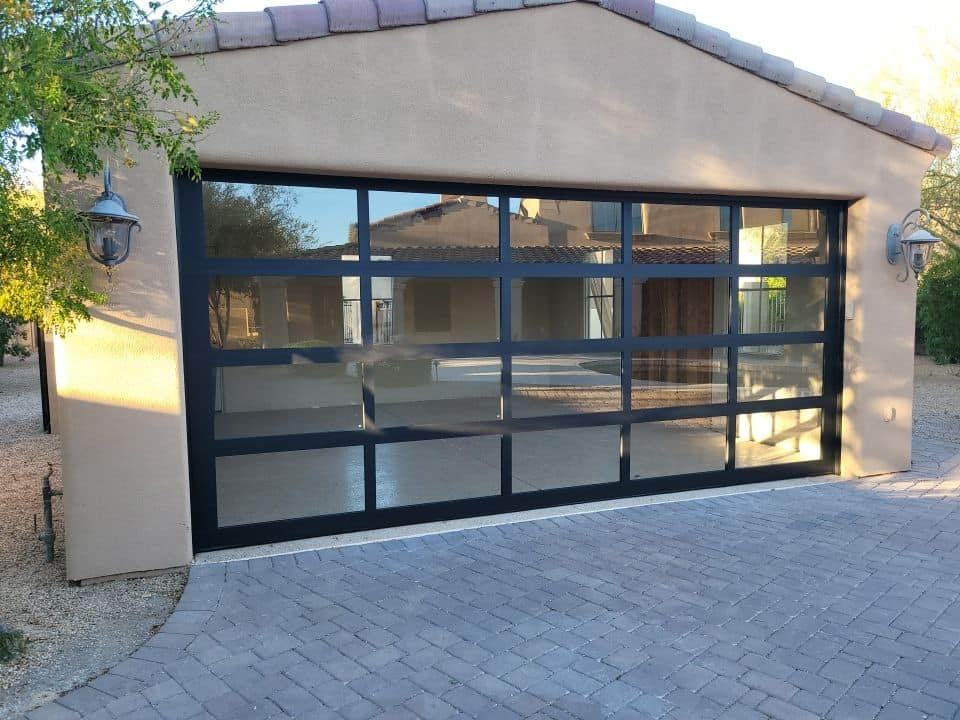 glass garage door frame