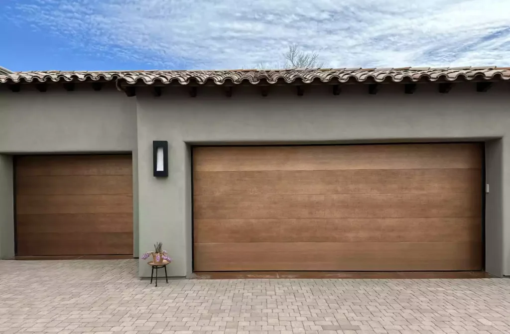 copper toned custom garage door