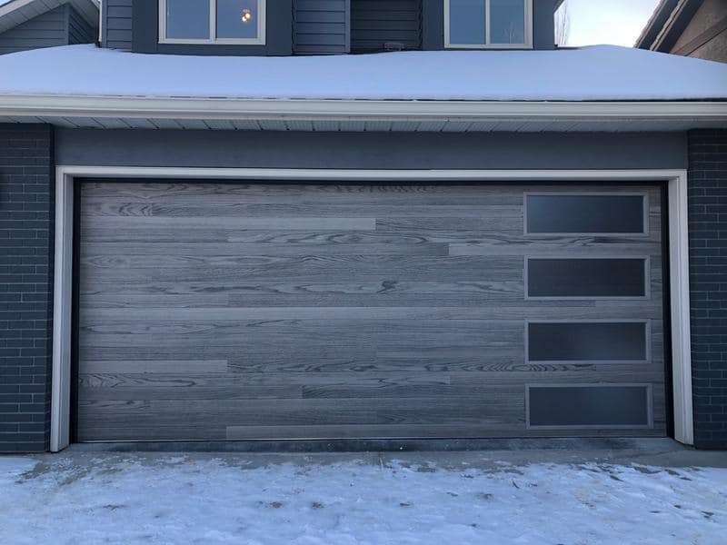 wood modern garage door